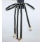 Дамска брошка, панделка изработена от тънки черни ленти декорирана с перли Е11-2 1