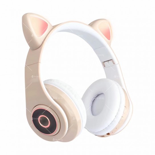 Безжични Bluetooth слушалки във формата на котка с мигащи LED светлини EP29