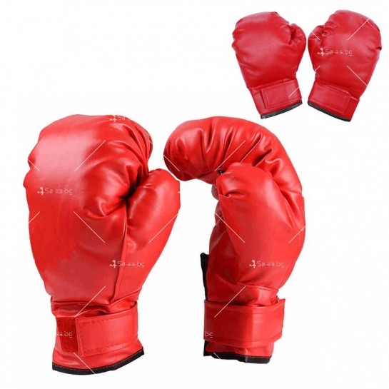 Детски дишащи боксови ръкавици в червен цвят TV780