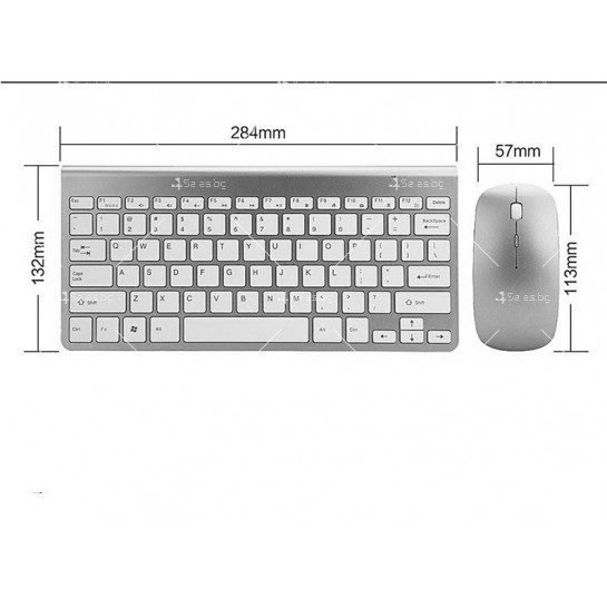 Ултра тънка Wireless клавиатура и оптична мишка за компютър KMT2