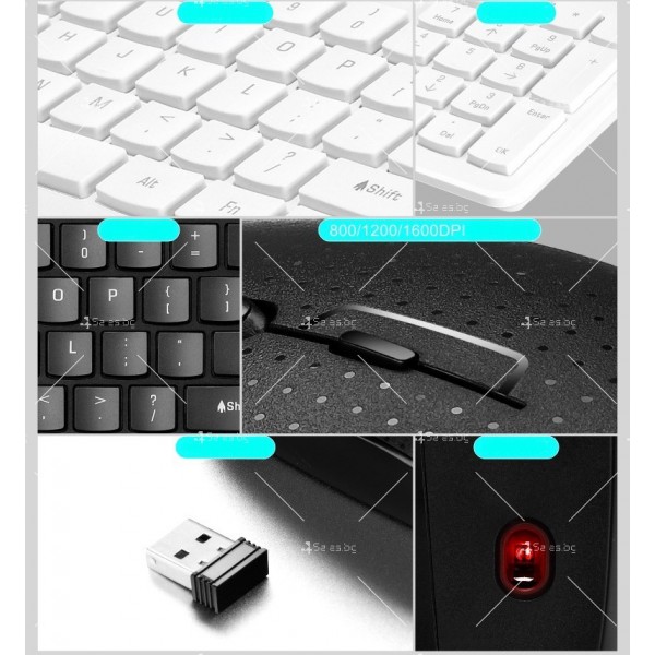 Бизнес безжични Wireless клавиатура и оптична мишка, съвместими с Windows KMT3 4