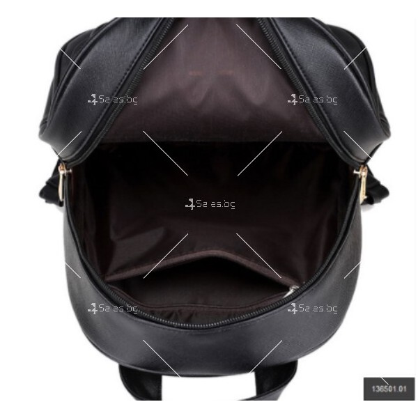Дамска раница от висококачествена кожа в к-т с една мини чанти и портмоне BAG90 14