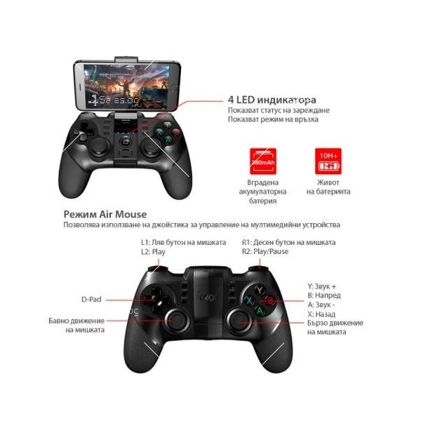 Безжичен джойстик с турбо бутон Ipega Phone Gamepad 9076 PSP20 6