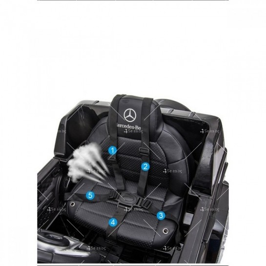 Акумулаторен кабрио джип Mercedes с 3 скорости, меки гуми и кожена седалка