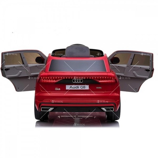 Акумулаторен автомобил Audi Q8 с 3 степени на скорост, меки гуми и кожена седалка 12