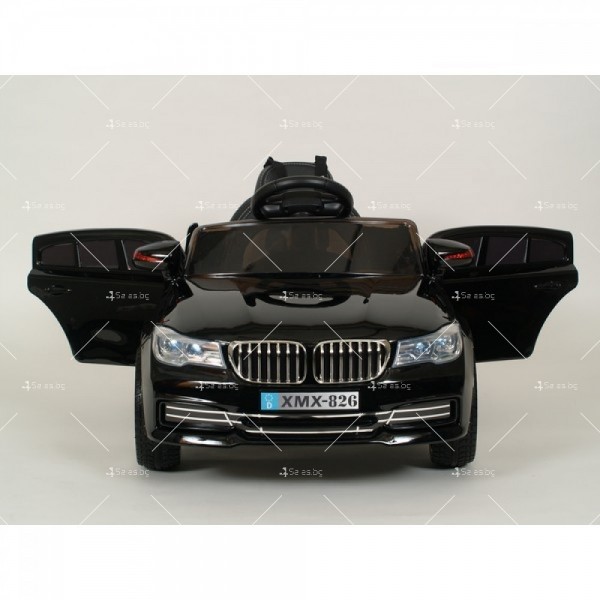 Детска акумулаторна кола BMW XMX826  с кожени седалки и меки гуми 6