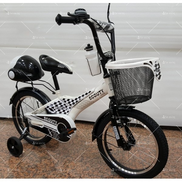 Велосипед за деца с помощни колела, кош за багаж и 12 или 14 инчови гуми 1