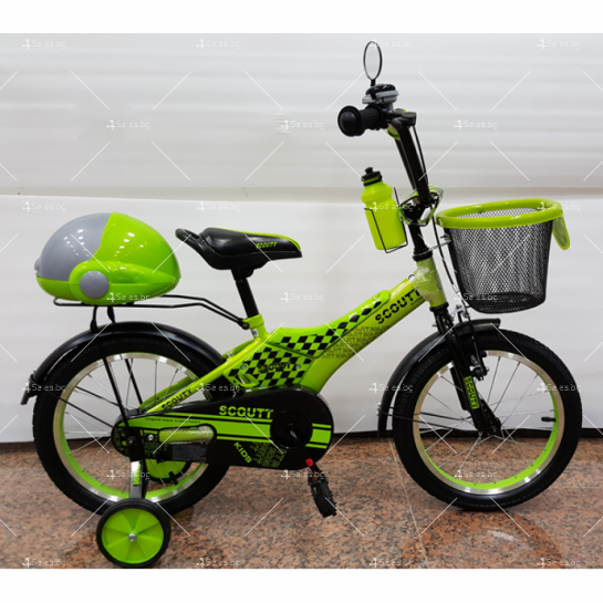 Велосипед за деца с помощни колела, кош за багаж и 12 или 14 инчови гуми
