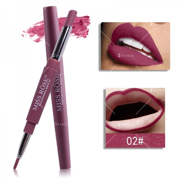 Кремообразно червило-молив за устни с дълготраен цвят и матов завършек - HZS326 2