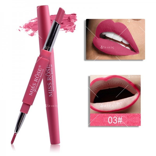 Кремообразно червило-молив за устни с дълготраен цвят и матов завършек - HZS326 3