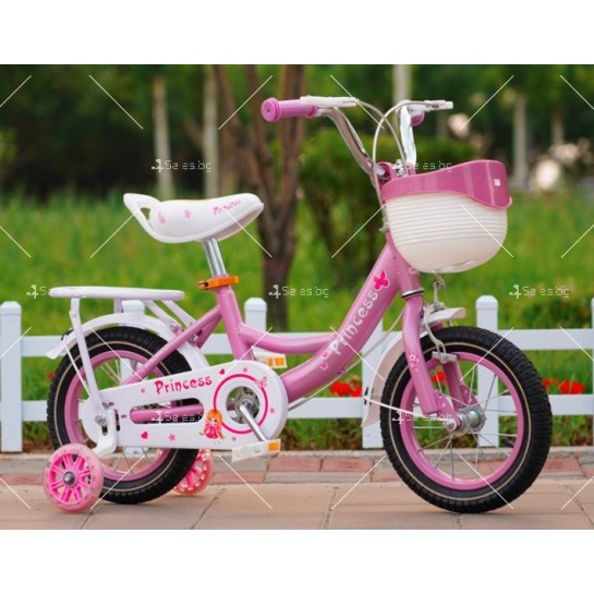 Детски розов велосипед за момичета Princess с помощни колела C BIKE3