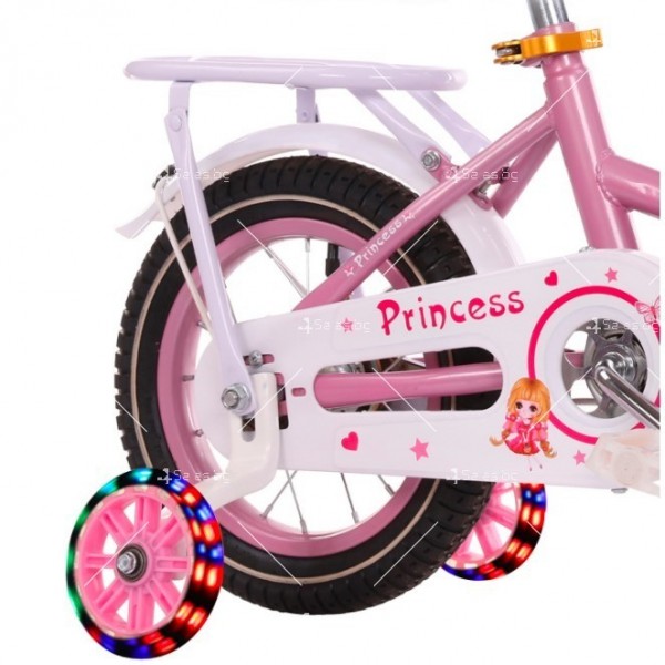 Детски розов велосипед за момичета Princess с помощни колела C BIKE3