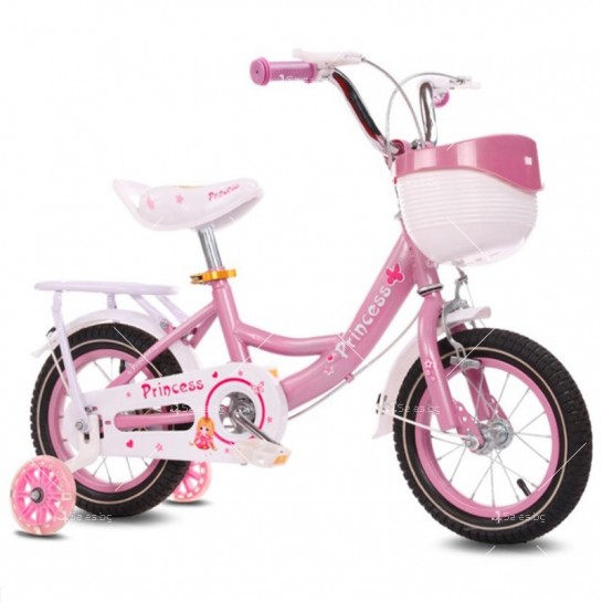 Детски розов велосипед за момичета Princess с помощни колела C BIKE3