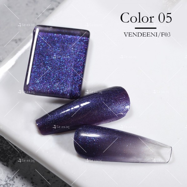 Цветен гел лак за нокти Vendeeni с бляскави частици ZJY130 5