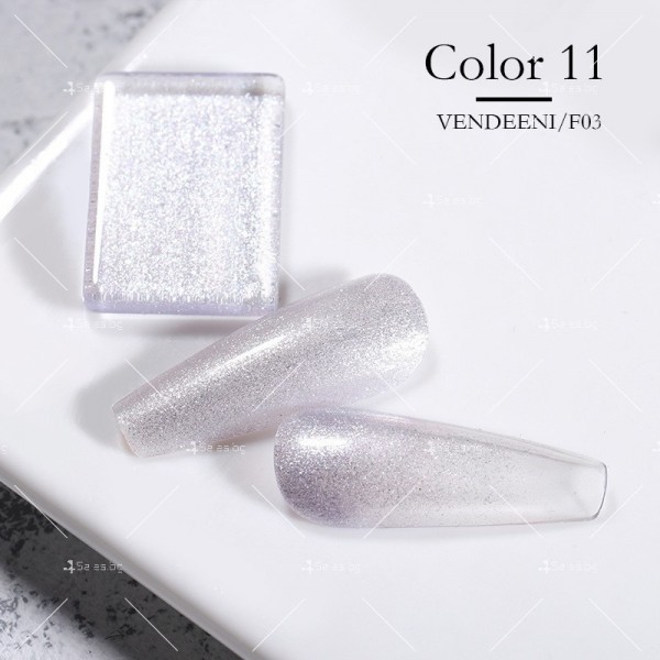 Цветен гел лак за нокти Vendeeni с бляскави частици ZJY130 11