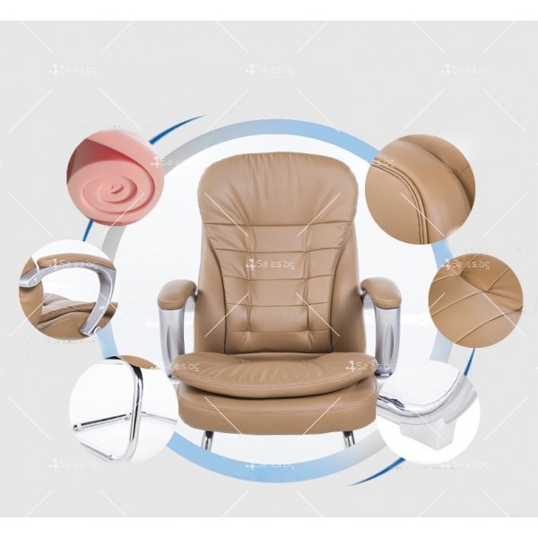 Голям стол с ергономична облегалка и седалка с 3D кожа и здрава рамка 8