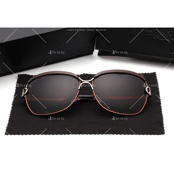 Нов дизайн стилни дамски слънчеви очила с големи стъкла и метална рамка YJ42 1
