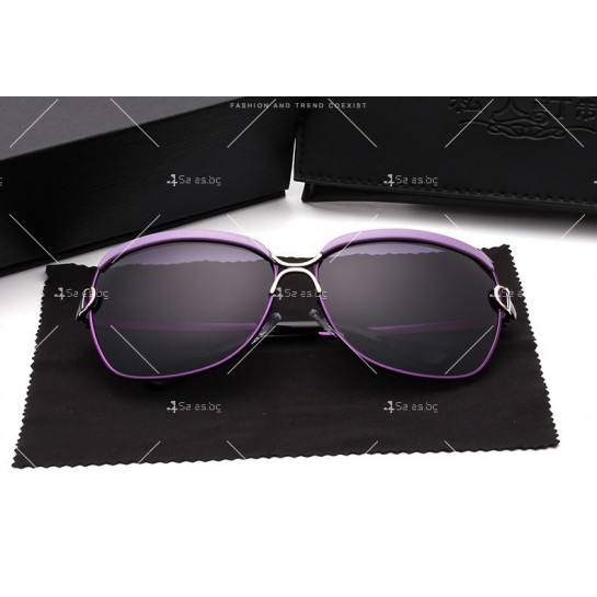 Нов дизайн стилни дамски слънчеви очила с големи стъкла и метална рамка YJ42