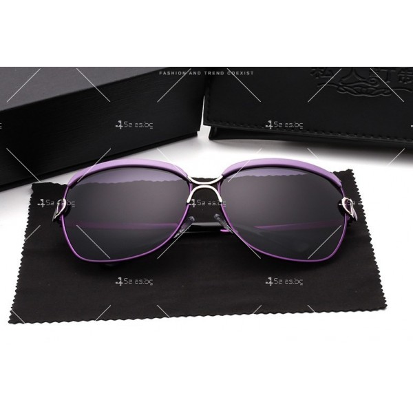Нов дизайн стилни дамски слънчеви очила с големи стъкла и метална рамка YJ42 2
