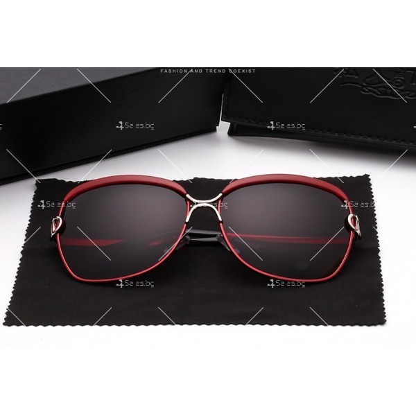 Нов дизайн стилни дамски слънчеви очила с големи стъкла и метална рамка YJ42 3