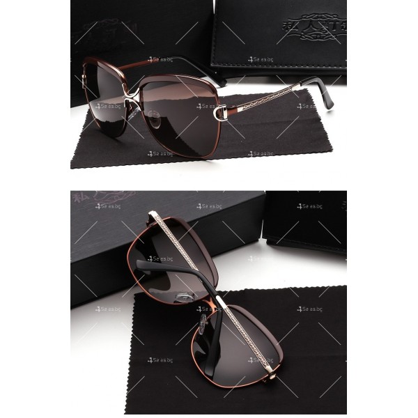 Нов дизайн стилни дамски слънчеви очила с големи стъкла и метална рамка YJ42 8