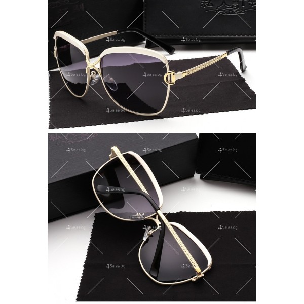 Нов дизайн стилни дамски слънчеви очила с големи стъкла и метална рамка YJ42 10