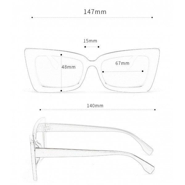 Елегантни, дамски слънчеви очила, с правоъгълна форма и издължени ръбове YJ55 5