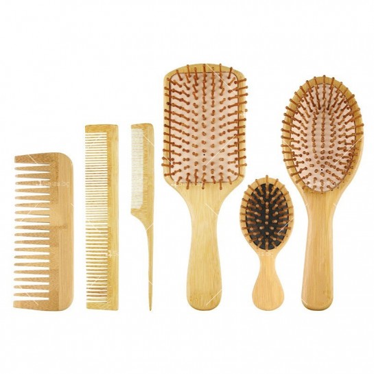 Дървени гребени и четки за коса от бамбук на брой или в комплект F36