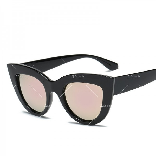 Модни дамски слънчеви очила във формата на котешко око с масивна рамка YJ66 3