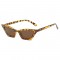Дамски слънчеви очила във формата на  издължено котешко око с тънка рамка YJ67 3