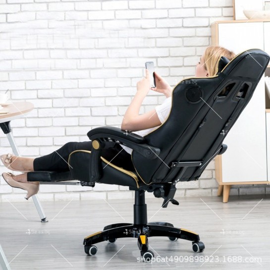 Въртящ се кожен стол за офис и компютърни игри CHAIR1