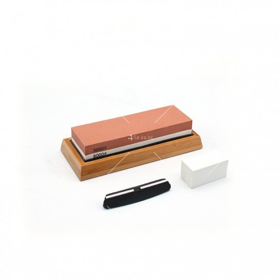 Двустранен комплект за заточване на ножове в комплект с бамбукова стойка TV591