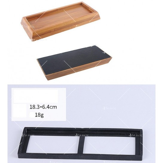 Двустранен комплект за заточване на ножове в комплект с бамбукова стойка TV591