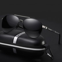 Поляризирани луксозни мъжки слънчеви очила с форма „Авиатор“ и цветни стъкла J92