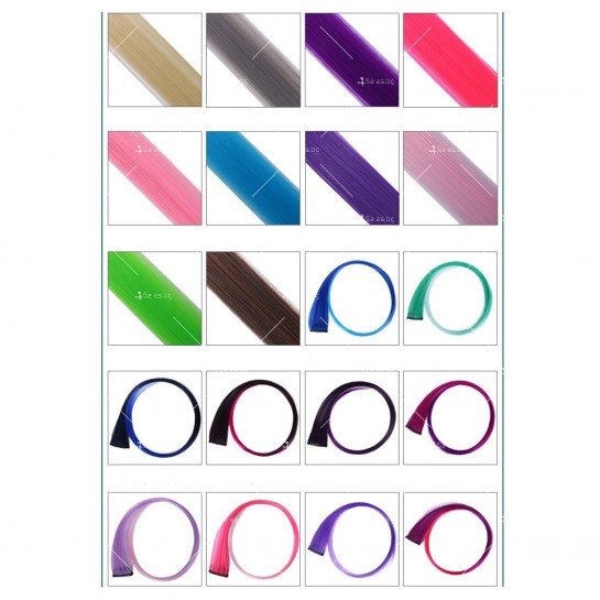 Цветни кичури за коса с клипс F45