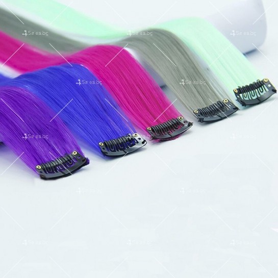Цветни кичури за коса с клипс F45