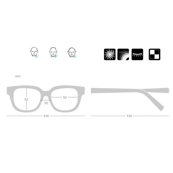Нов младежки стил унисекс очила с продълговати стъкла и плътна рамка YJ69 7