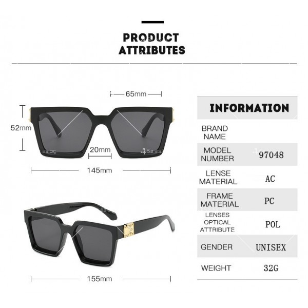 Спортно елегантни, масивни, унисекс слънчеви очила с квадратни стъкла YJ72
