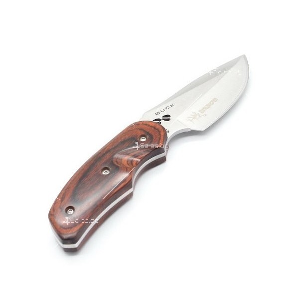 Джобен ловно-туристически нож с дървена дръжка и стоманено острие BUCK 480 2
