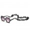 Слънчеви дамски очила с шестоъгълна форма на стъклата и масивна верига YJ79 2