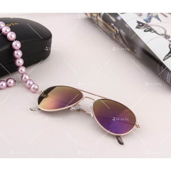 Нов модел дамски слънчеви очила с огледални стъкла в различни цветове YJ85 7