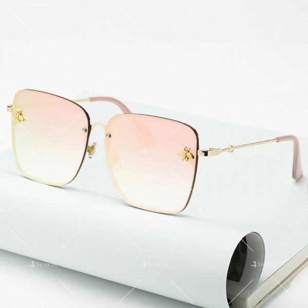 Дамски слънчеви очила с метална рамка и квадратни стъкла 3