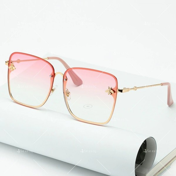 Дамски слънчеви очила с метална рамка и квадратни стъкла 7