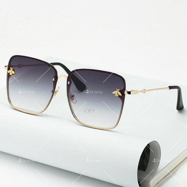 Дамски слънчеви очила с метална рамка и квадратни стъкла 8