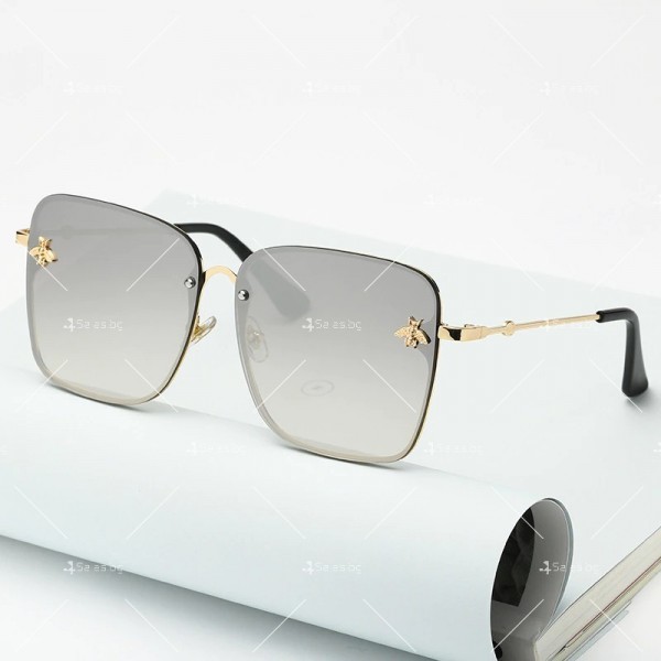Дамски слънчеви очила с метална рамка и квадратни стъкла 10