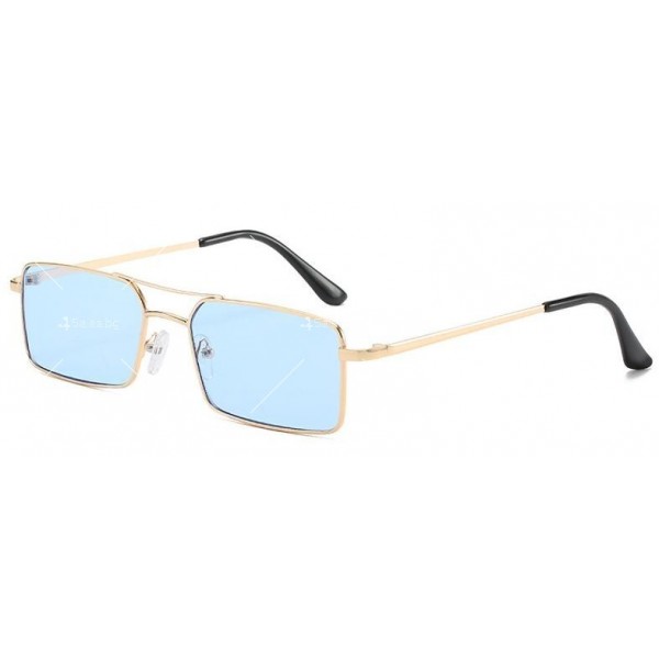 Класически дамски ретро слънчеви очила с метална правоъгълна рамка 6