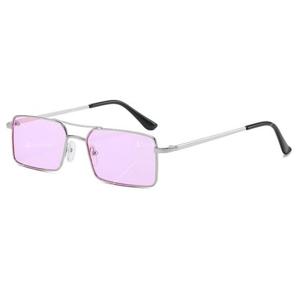 Класически дамски ретро слънчеви очила с метална правоъгълна рамка 8