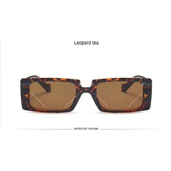 Винтидж цветни дамски слънчеви очила с издължена квадратна форма 3
