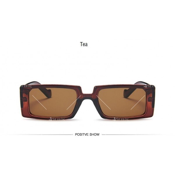 Винтидж цветни дамски слънчеви очила с издължена квадратна форма 4