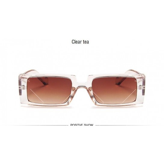 Винтидж цветни дамски слънчеви очила с издължена квадратна форма